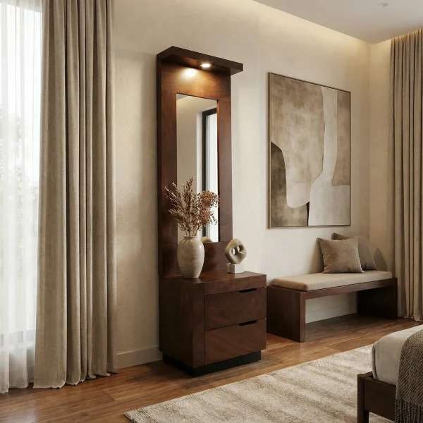 Espejo de Pie Eliza Okume - foto ambientada