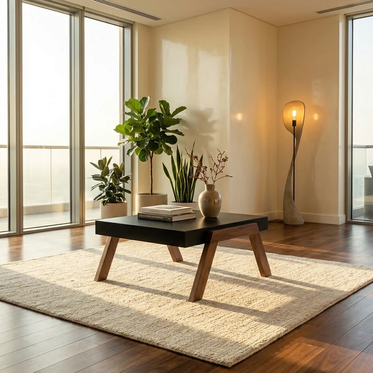 Mesa de Centro Qatar Negro - foto ambientada