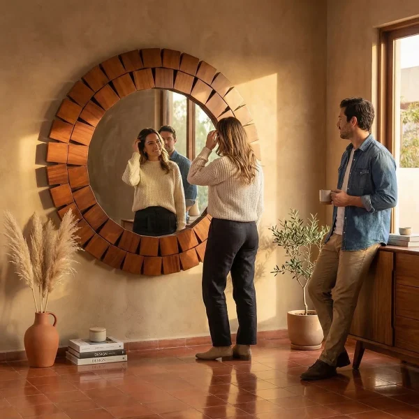 Espejo Redondo Azteka (120cm) - ambientada en uso