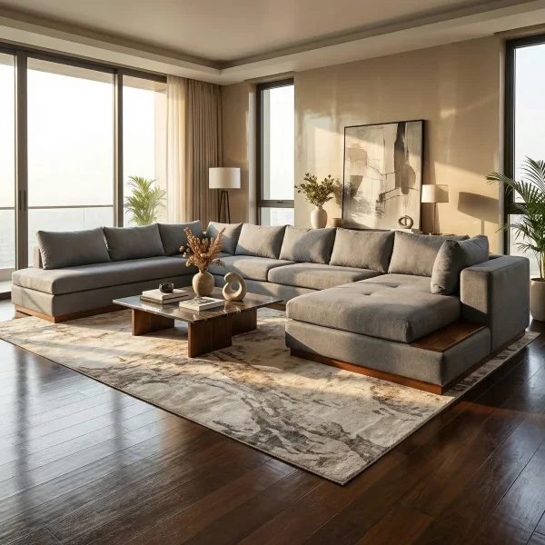 Sala Esquinera Chantal Gris - foto ambientada