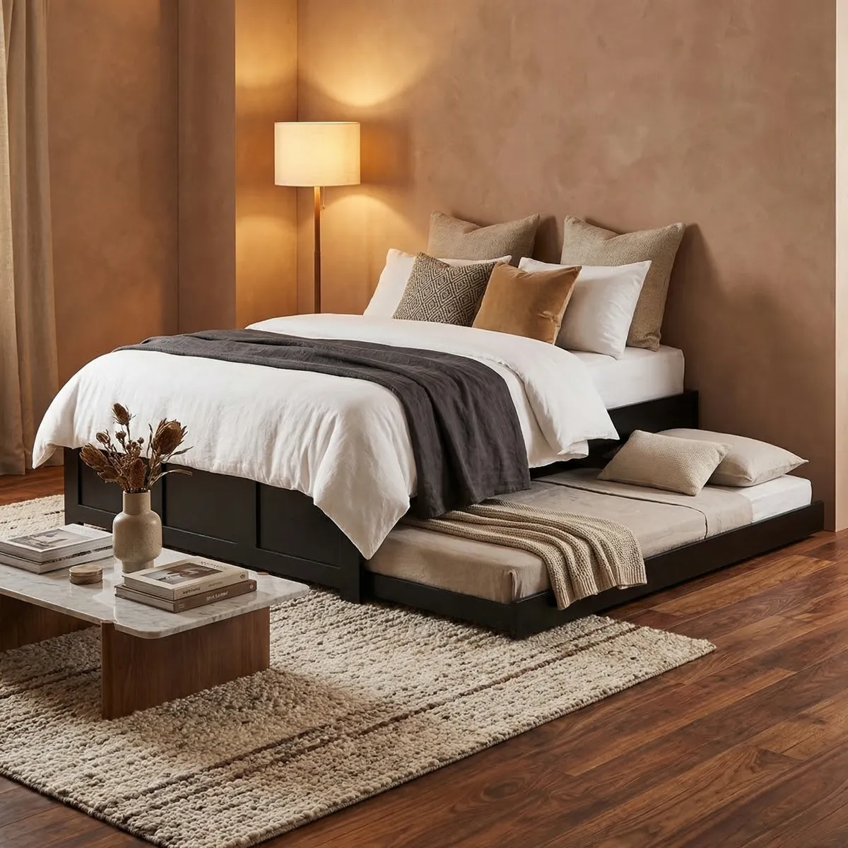 Base Matrimonial-Matrimonial Duplex Chocolate - foto ambientada