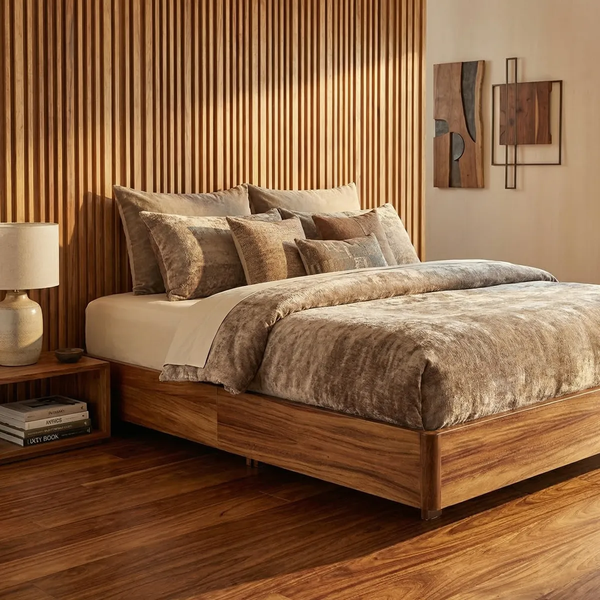 Base King Size Corcega Parota - foto ambientada