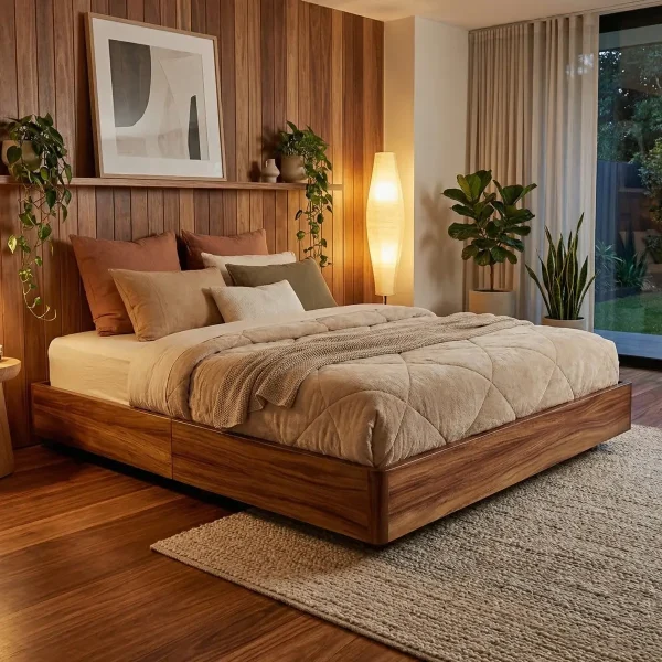 Base Queen Size Corcega Parota - foto ambientada