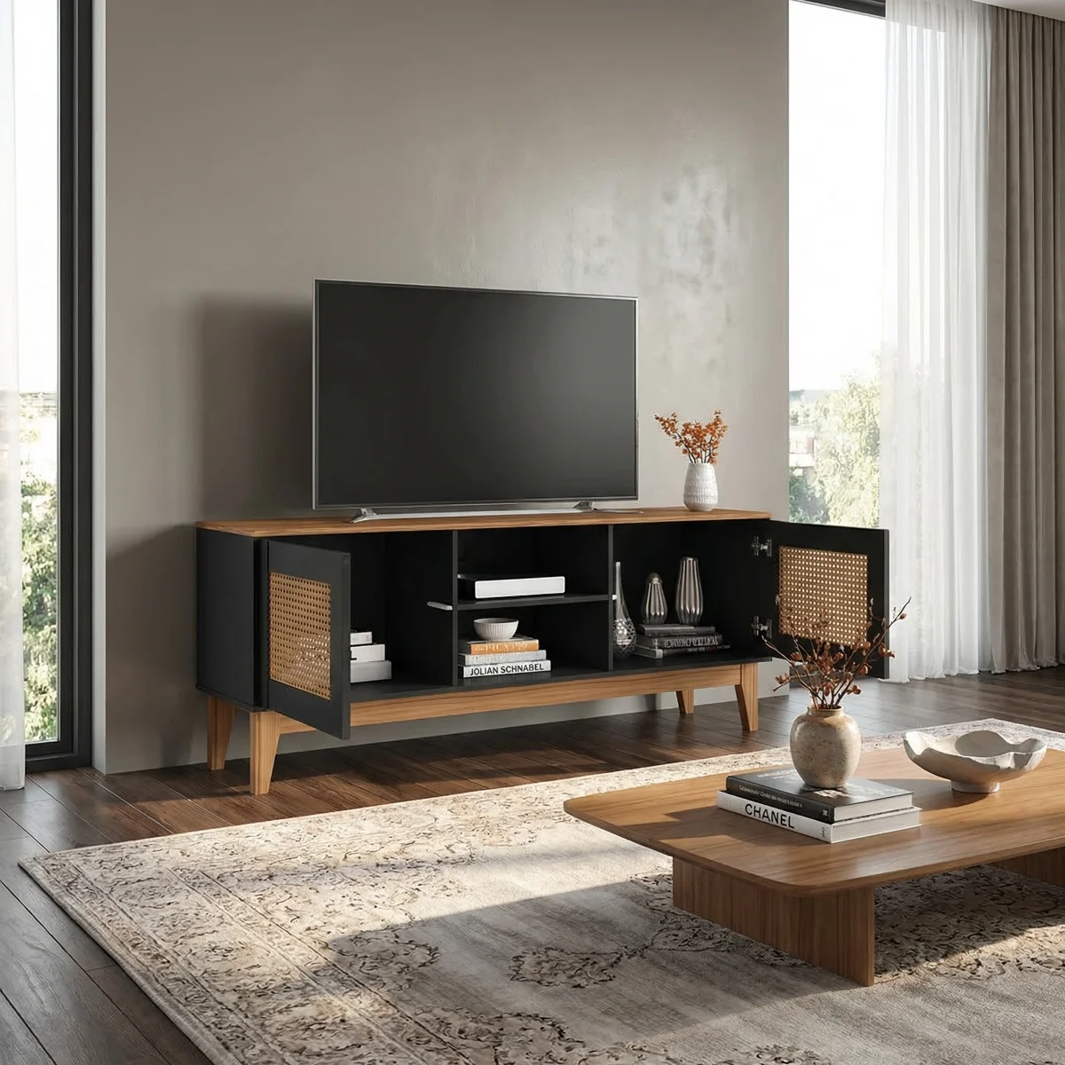 Mesa para TV Safira 60 Negro - foto ambientada