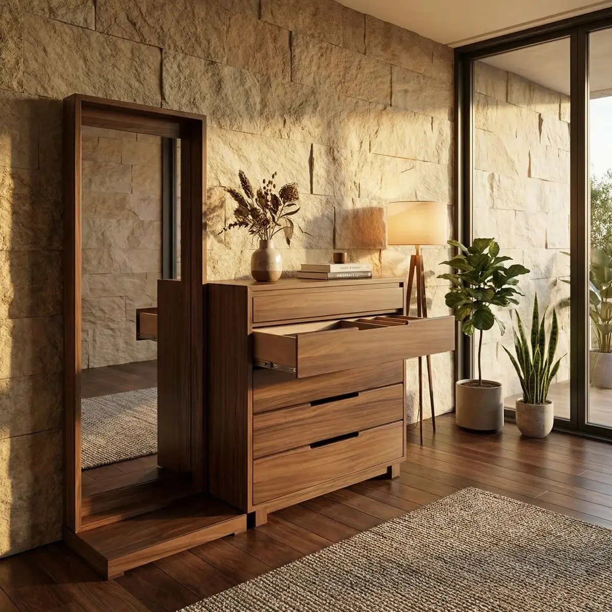 Chifonier y Espejo Enzo Parota - foto ambientada