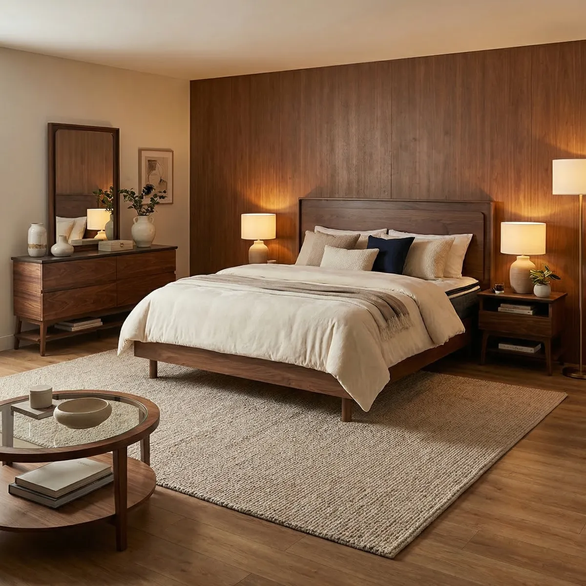 Recámara King Size Oscar Nogal - foto ambientada