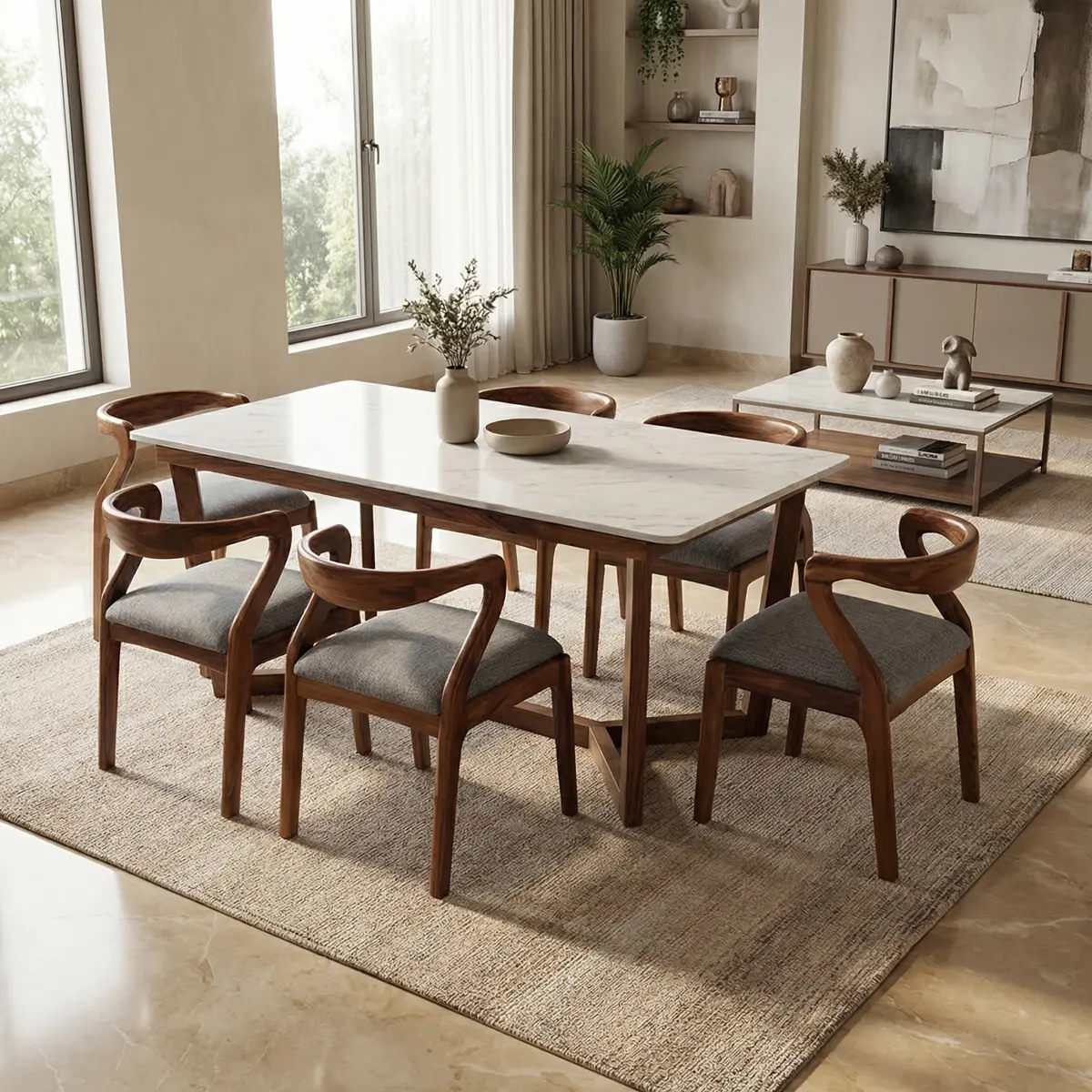 Comedor Andromeda Marmol Garza P/6 - foto ambientada