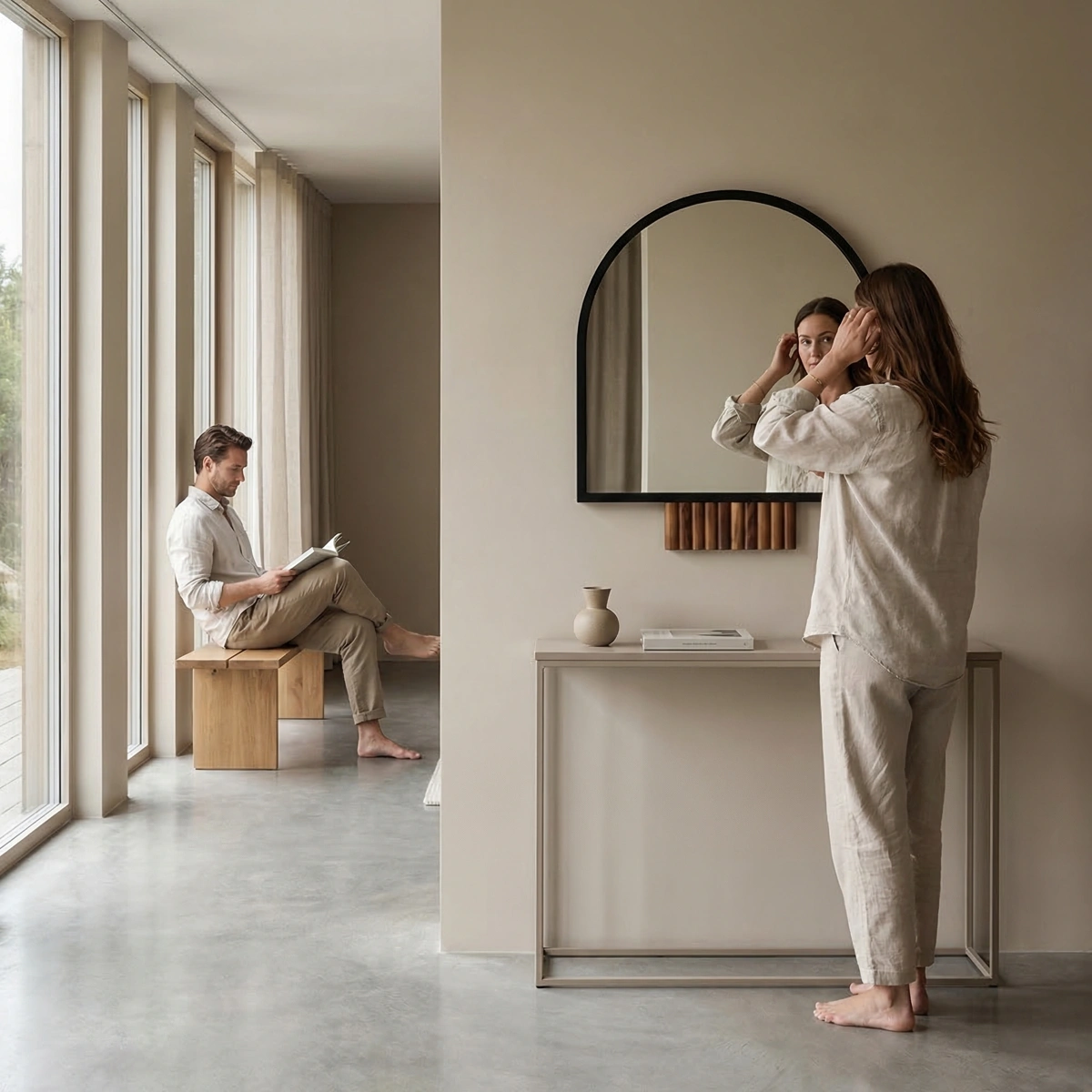 Espejo Paleta Negro - ambientada en uso