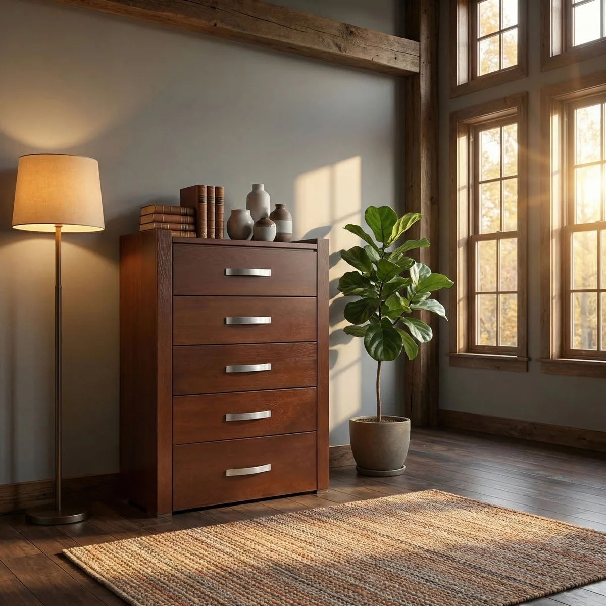 Chifonier Carmín Nogal - foto ambientada