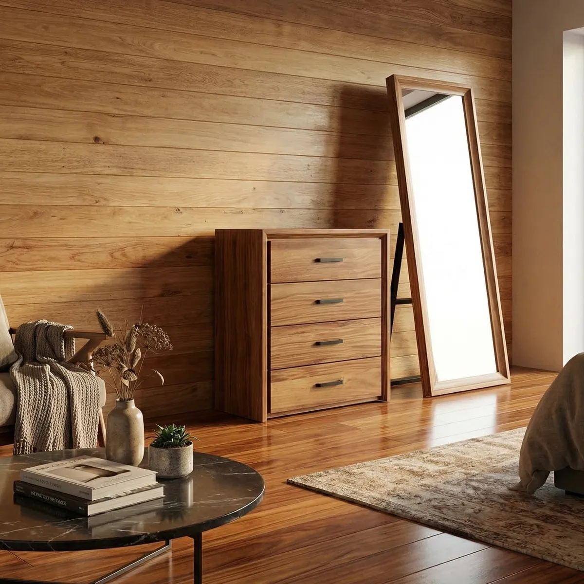 Chifonier y Espejo Invictus Parota - foto ambientada