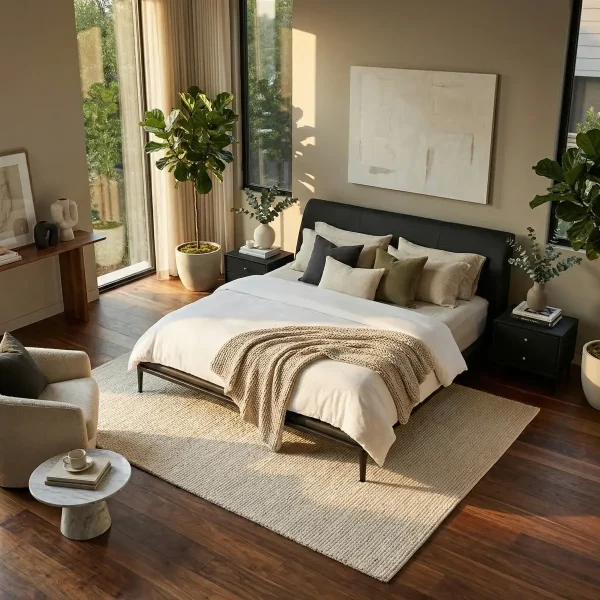 Recámara Ryokan Queen Size Piel Vegana - foto ambientada