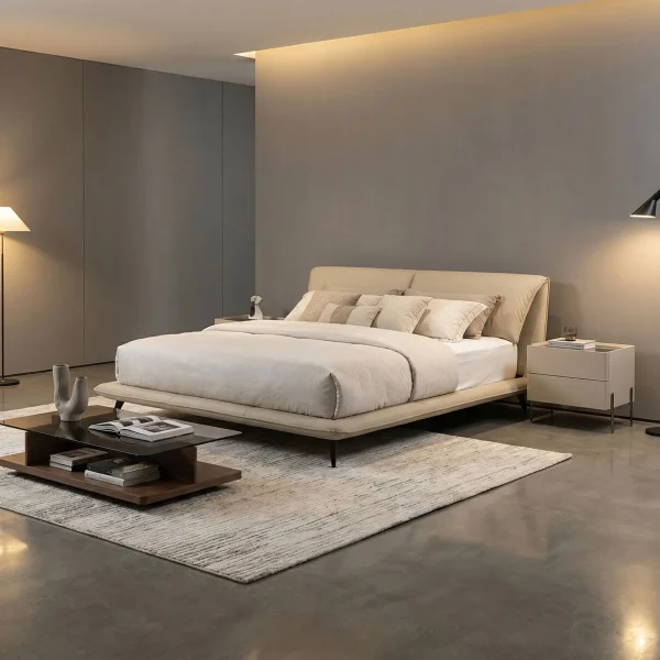 Recámara Yugana King Size Piel Marfil - foto ambientada