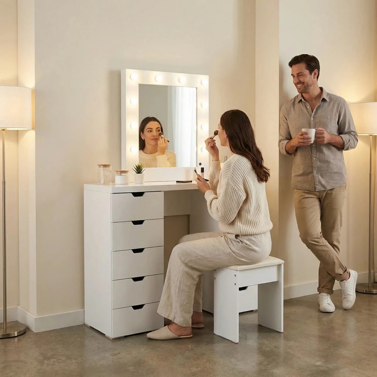 Tocador Stella en Blanco - ambientada en uso