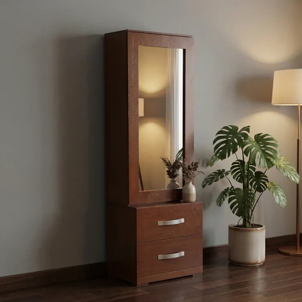 Espejo de piso Carmín Tabaco - foto ambientada