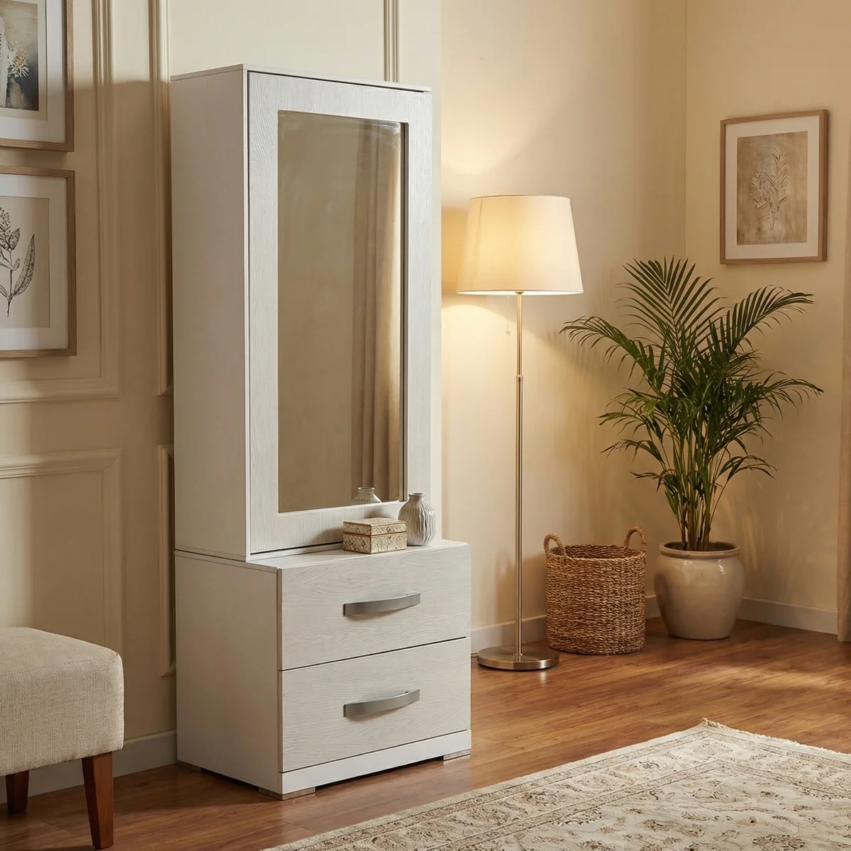 Espejo de piso Carmin Blanco - foto ambientada