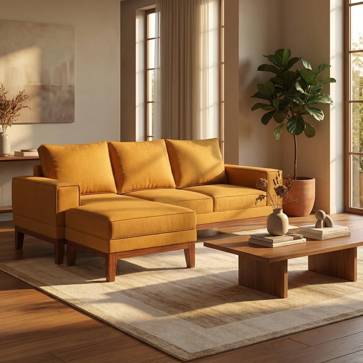 Sala Esquinera Atria ambos lados Mostaza - foto ambientada