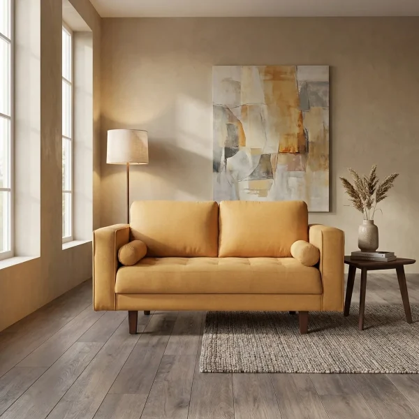 Love Seat Luga Mostaza - foto ambientada