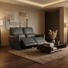 Love Seat Reclinable Eléctrico Bennett Boal Gris - foto ambientada