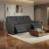 Sofá Reclinable Eléctrico Bennett Boal Gris - foto ambientada