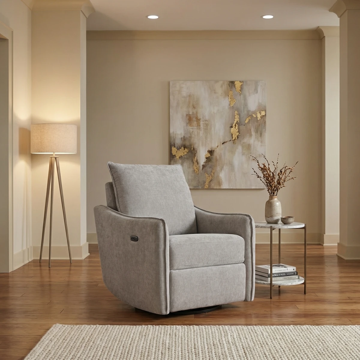 Sillon Reclinable Electrico McBurg Ashely Beige - foto ambientada