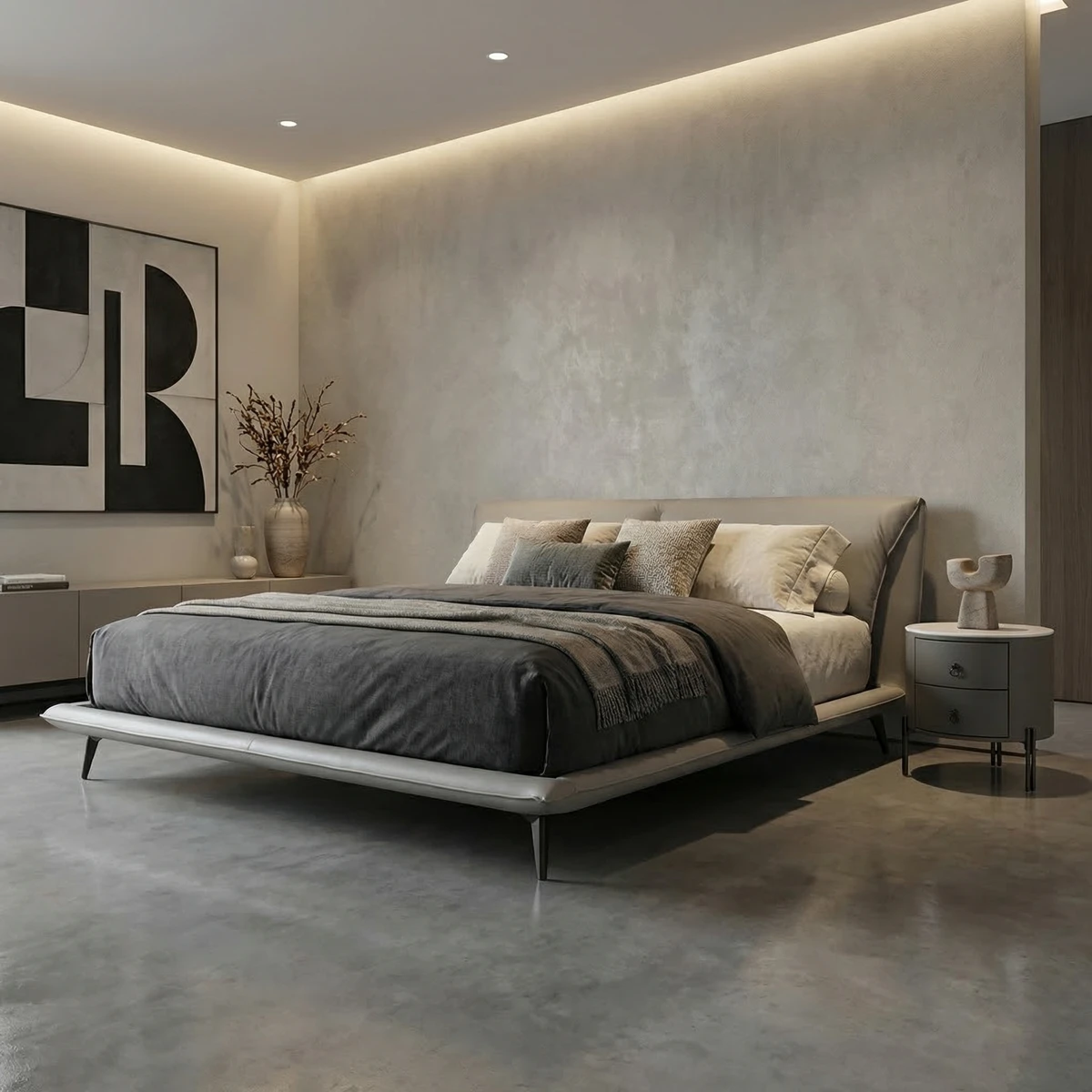 Recámara Yugana Queen Size Piel Vegana - foto ambientada