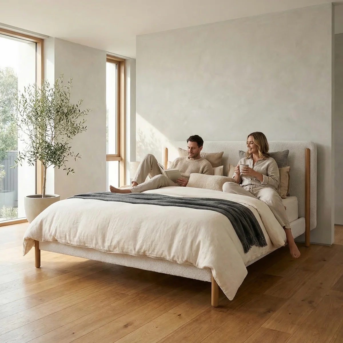 Cama Kirei Queen Size - ambientada en uso