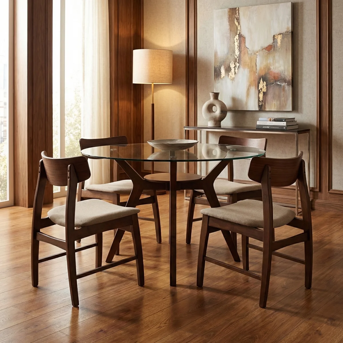 Comedor Everest Jesse Nogal P/4 - foto ambientada