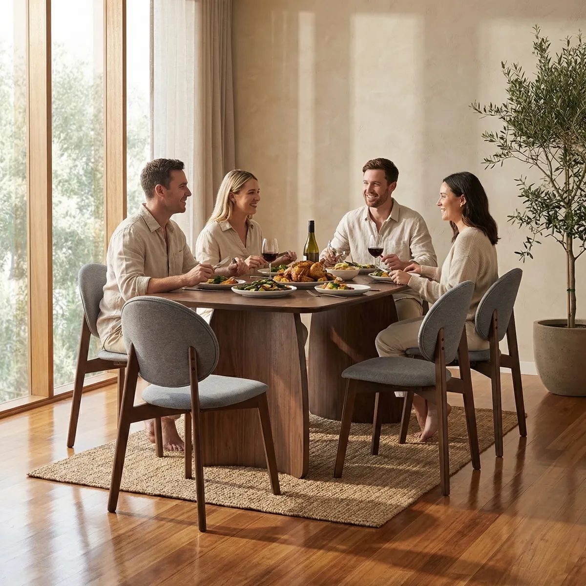 Comedor Anastasia Nogal P/6 - ambientada en uso