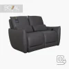 Love Seat Reclinable Eléctrico Bennett Boal Gris - Pino, Mecanismo Reclinable eléctrico y Tapiz Vinil