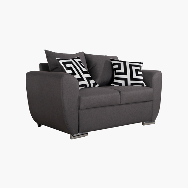 Love Seat Camerun - Madera de Pino, Cromo, Tapiz Onix