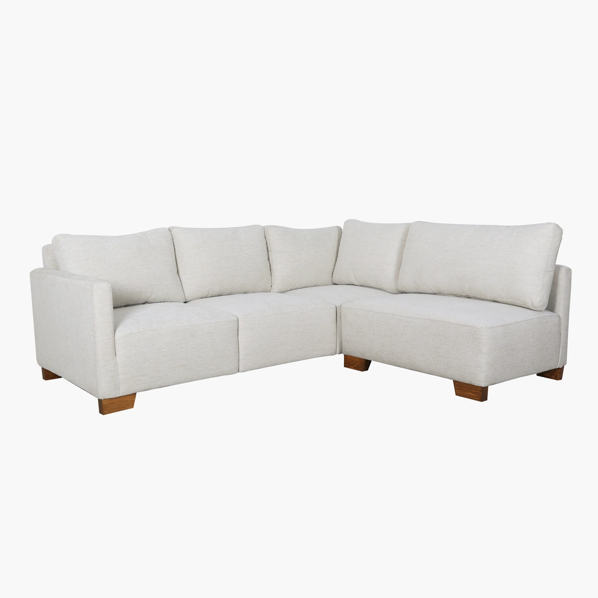 Sala Esquinera Biell - Madera de Pino, Tapiz Lucca, el color de tela se puede personalizar