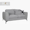 Love Seat Temple Boal - Madera de Pino, Metal, Espuma de 24kg/m^3, Tapizado en Gris