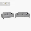 Sala 3-2 Temple Boal - Madera de Pino, Metal, Espuma de 24kg/m^3, Tapizado en Gris