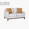 Love Seat Blazer Boal - Madera de Pino, Espuma de 24kg/m^3, Tapizado en Beige